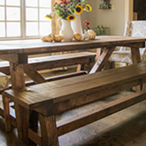 Cottage Table w/ Bench $1199
Stain & Varnish can b