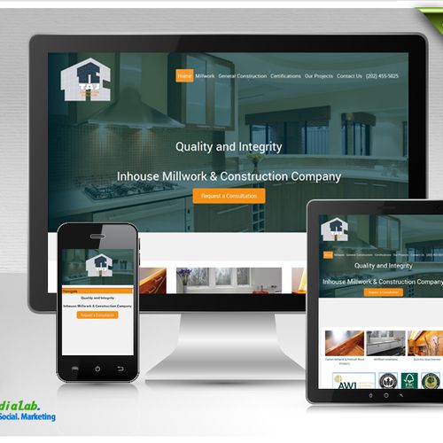 Construction company's mobile responsive website d