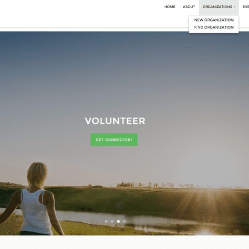 Landing page for charity org.