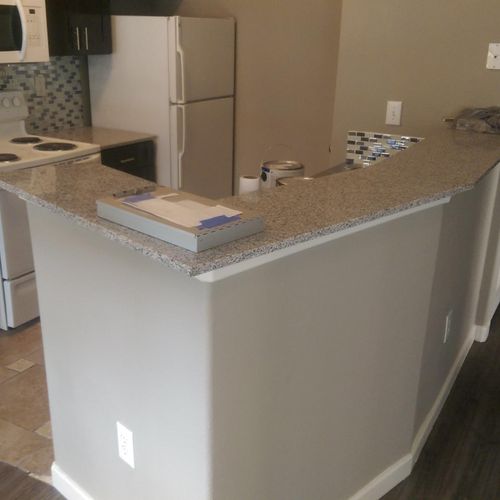 Apartment Remodel: New granite counter tops and ba