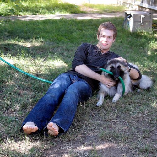 Me and Silver in our backyard