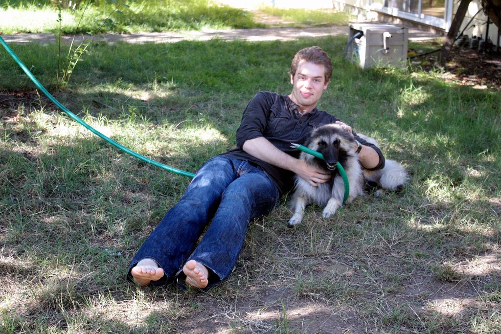 Me and Silver in our backyard