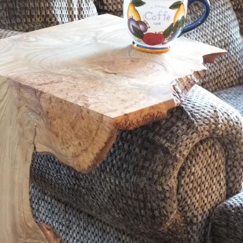 Live Edge Personal Table with Waterfall Edge.