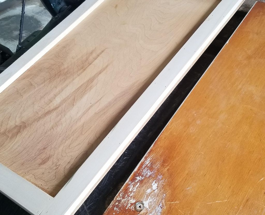 before and in the process customizing cabinet door