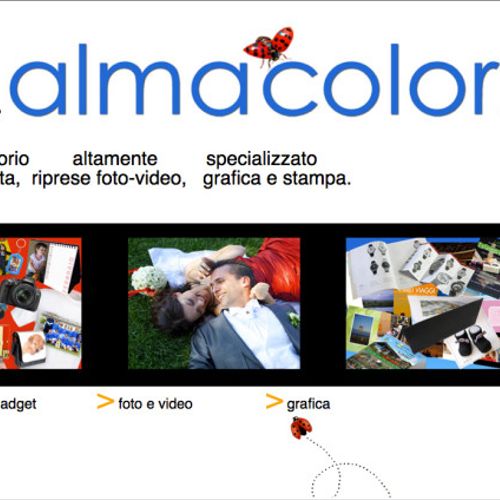 Logos and website for Alma Color a Photo Lab
