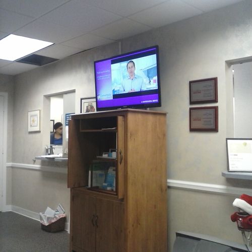 Installation of Flat Screen informational TV in Dr
