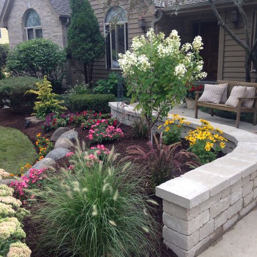 Landscape design with full color and accent lighti