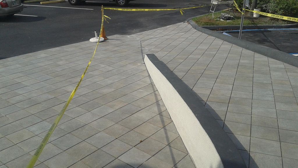Floor tiles outside at the dealership