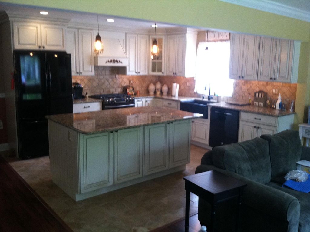 Tuscan Kitchen,removed 18ft of wall and installed 