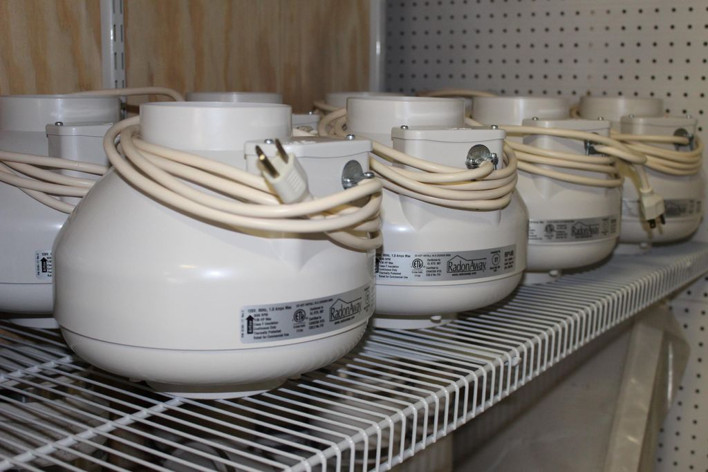 Radon fans ready for installation