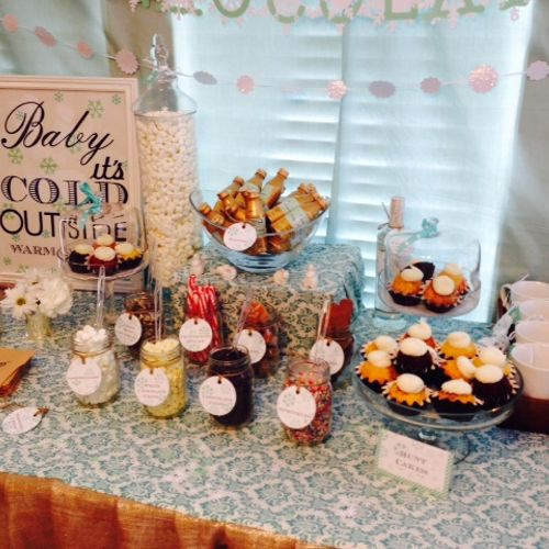 A recent baby shower, complete with hot chocolate 