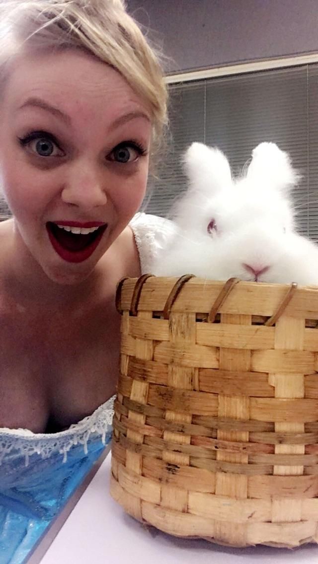Me (as Cinderella) and ChaCha the bunny!