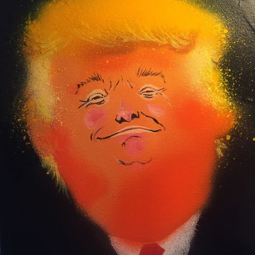 Trump. Commission. Graffiti Paint, acrylic and fru