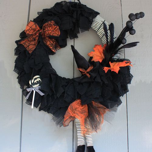 Handcrafted Halloween Witch Wreath