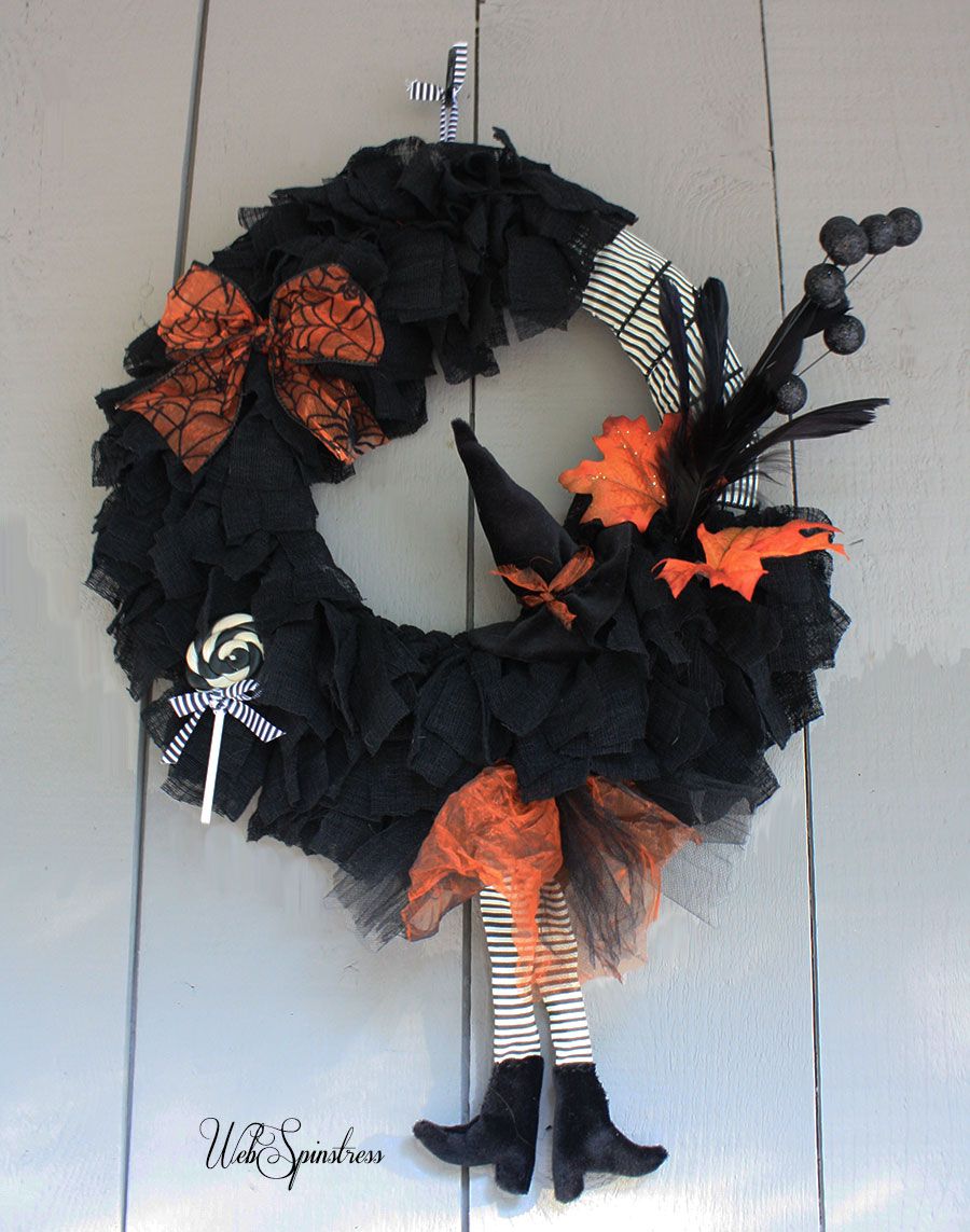 Handcrafted Halloween Witch Wreath