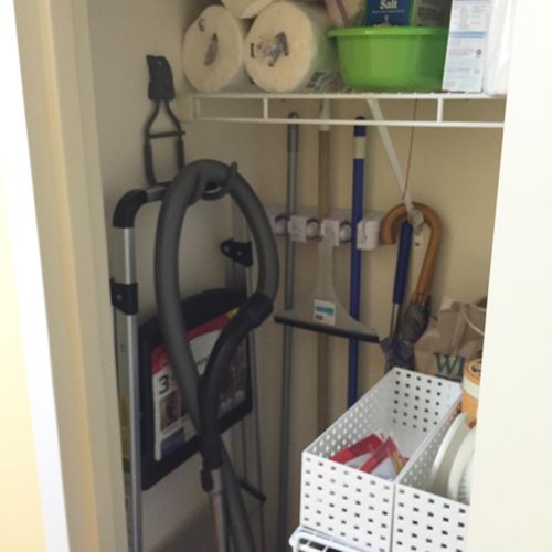 Utility Closet - use the walls to keep items in pl