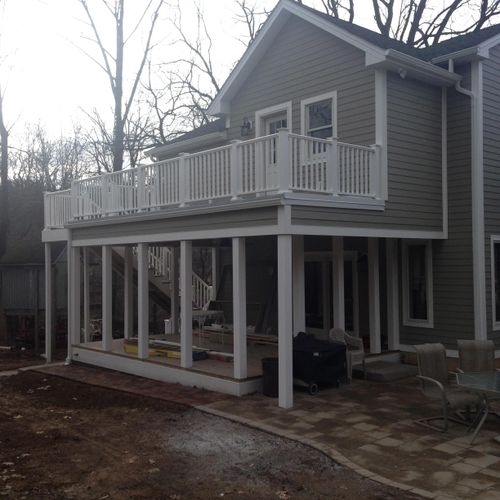 Completed deck and addition.