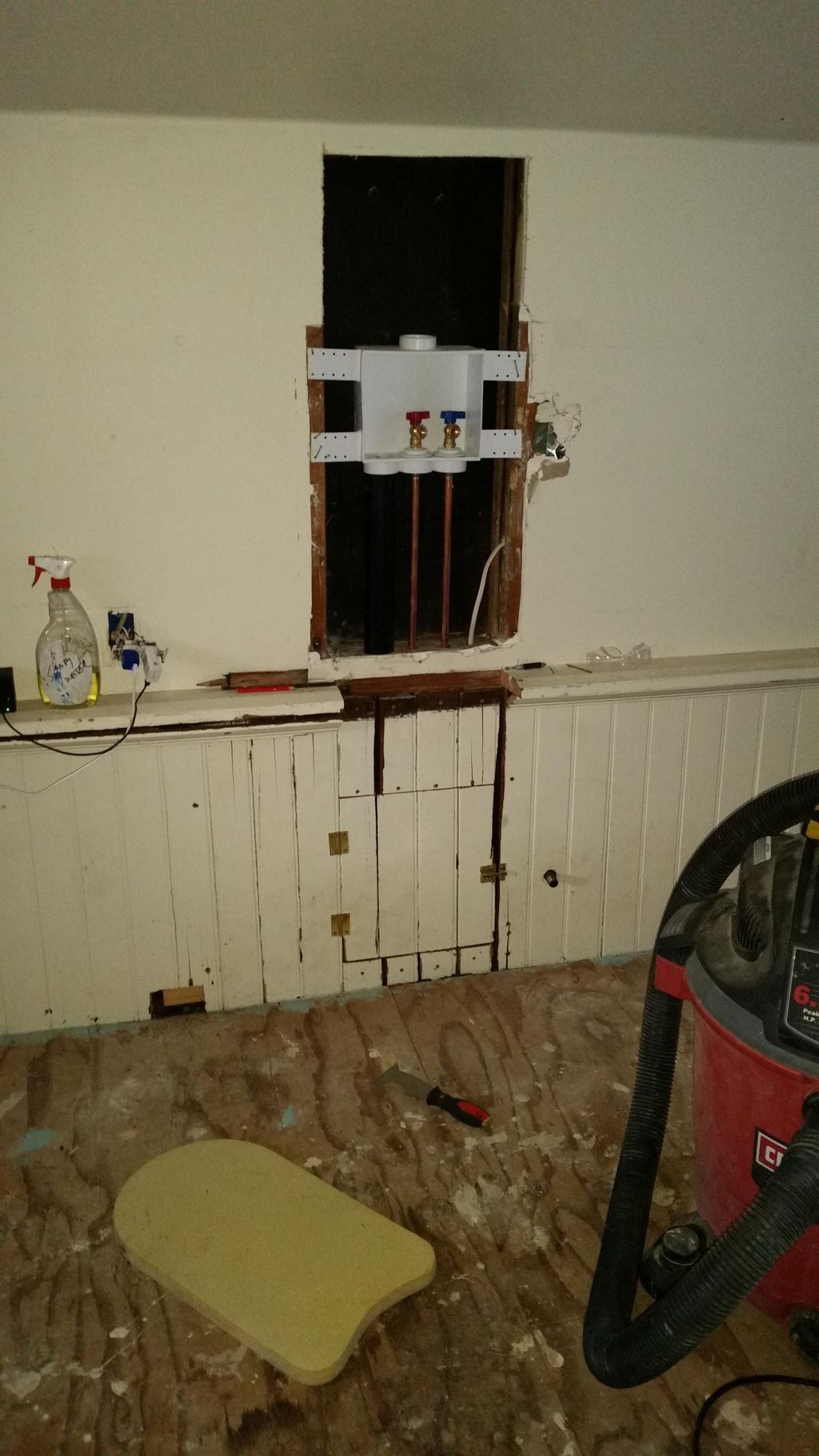 Part way through move of laundry room from downsta