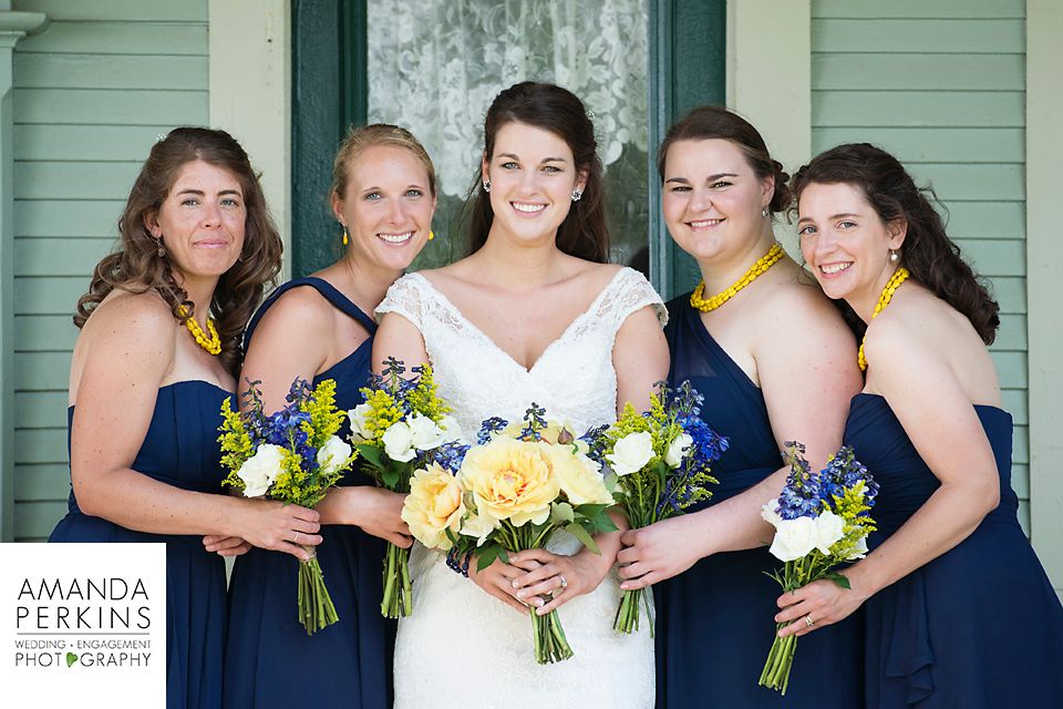 Bridal Party, Blue and Yellow, Formal Portrait, Po