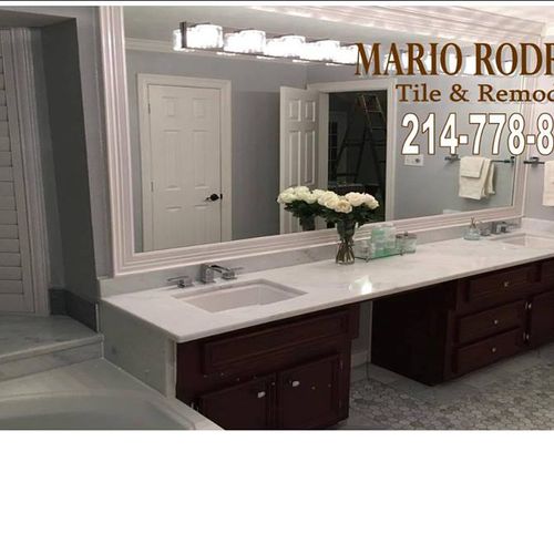 -Carrera Marble Counter Tops
-Custom Cabinet Stain