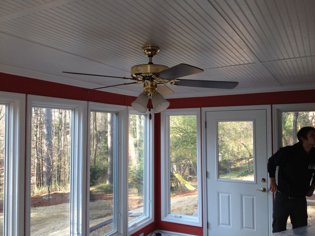 Pella casement window sunroom patio .