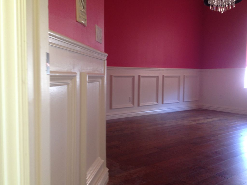 After Wainscot, Crown Molding, and Paint