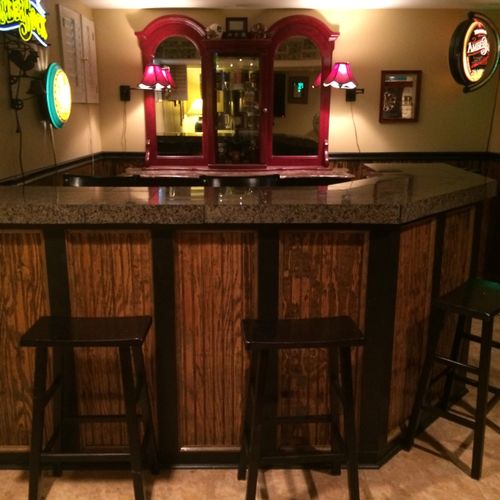 WOW!!CUSTOM BAR BUILT AND STAINED AND PAINTED BY P