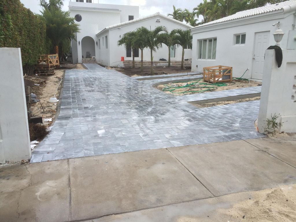 New Travertine Driveway