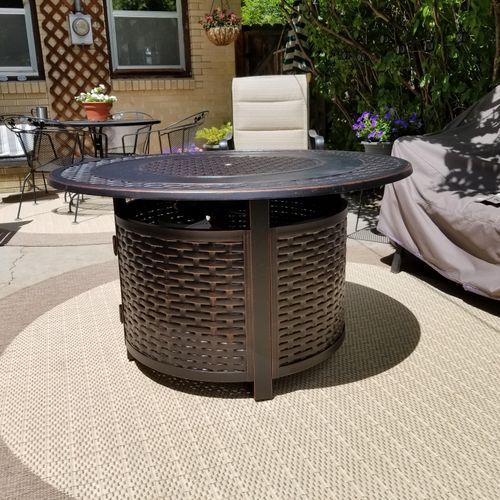 Beautiful outdoor firepit we assembled for a clien