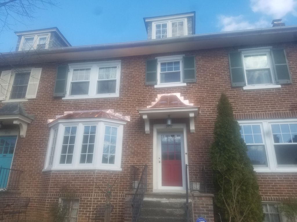 Historic double lock standing seam copper bay wind