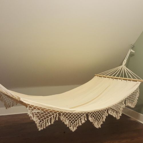 Installed indoor hammock