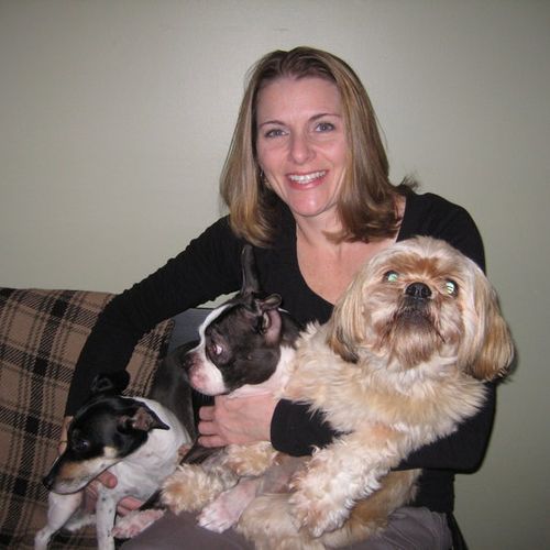 Me and 3 of my dogs, Bear, Sebastian and Pyper