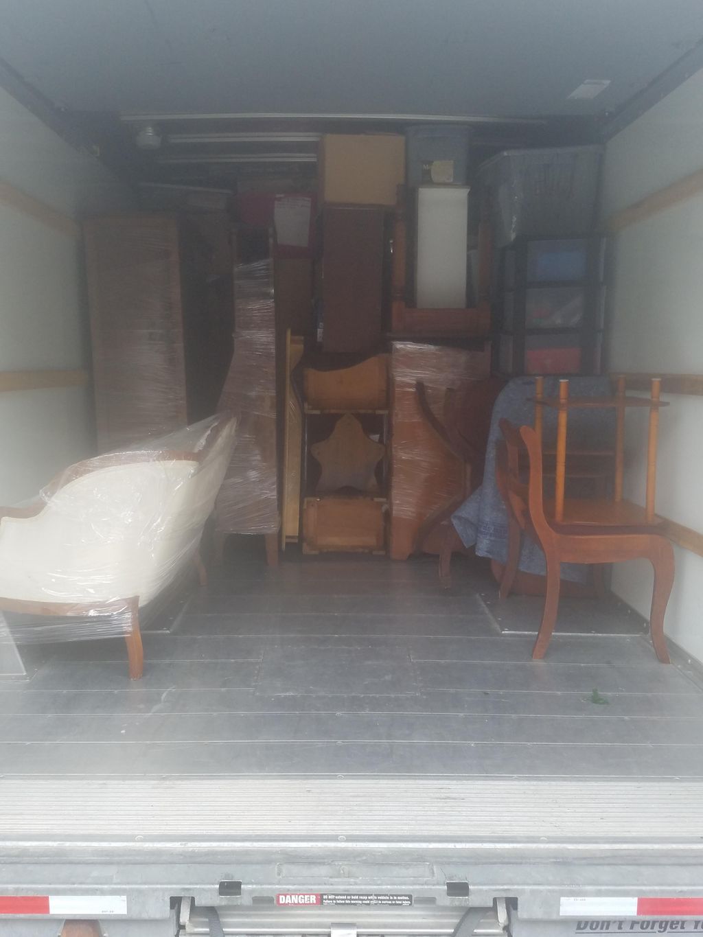 truck being loaded for move.