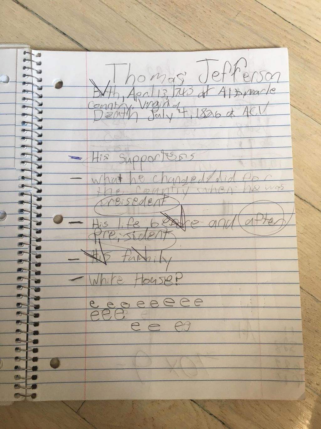 Helping a struggling writer plan an outline for wr