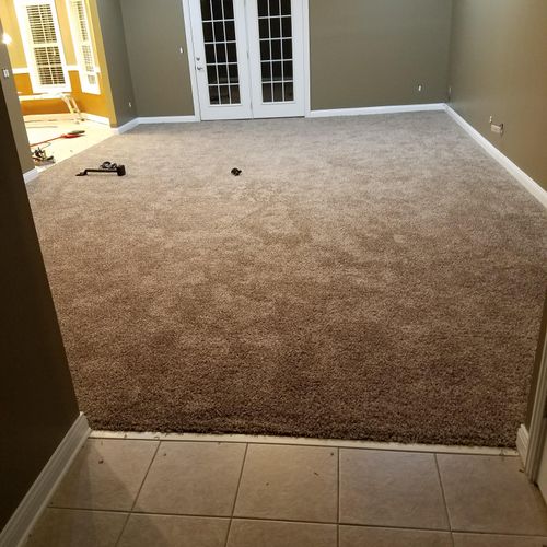 Carpet install. new $250k home