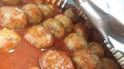 Turkey Meatballs in tomato basil sauce.