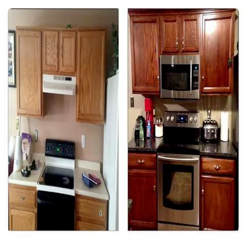 Cabinets resurfaced and granite top install