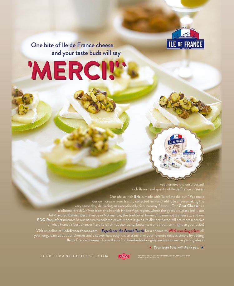 Copy for consumer magazine ad for gourmet cheese c