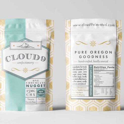 Branding and packaging design for Cloud 9 Confecti