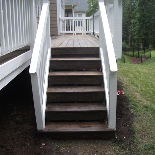 This is a deck that we pressure washed, stained an