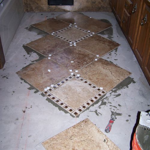 Start of bathroom tile job