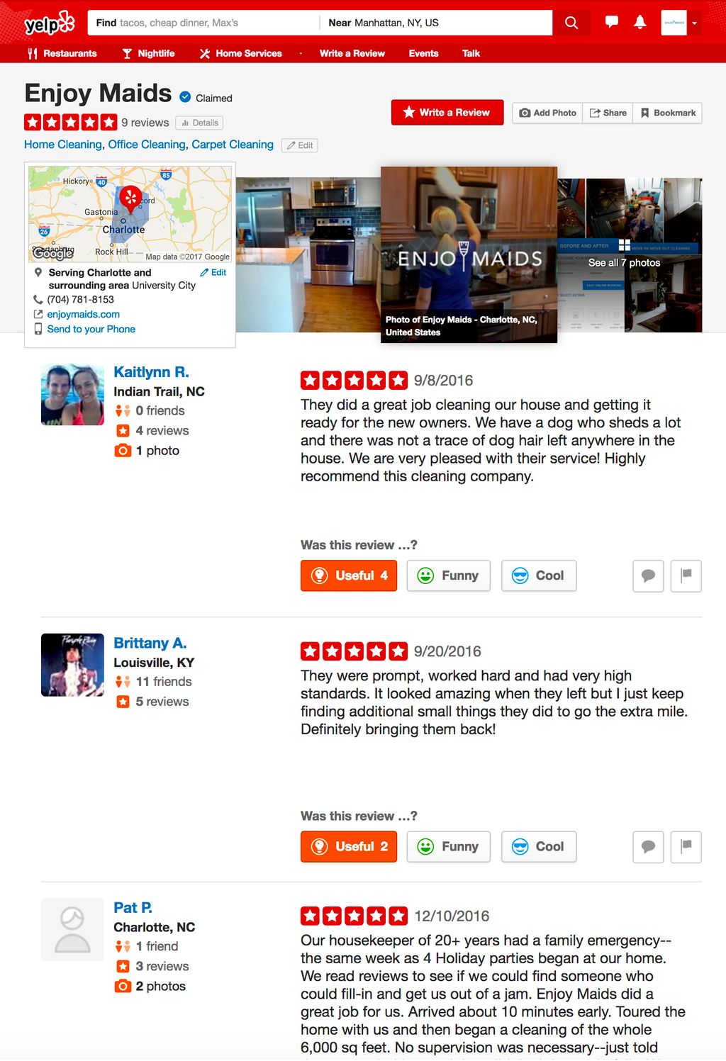 We have 5 stars across the board! Book your cleani