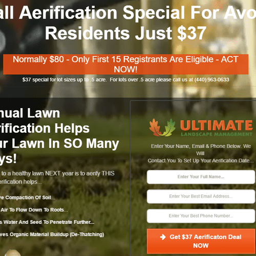 Custom landscaping opt in campaign for fall aerifi