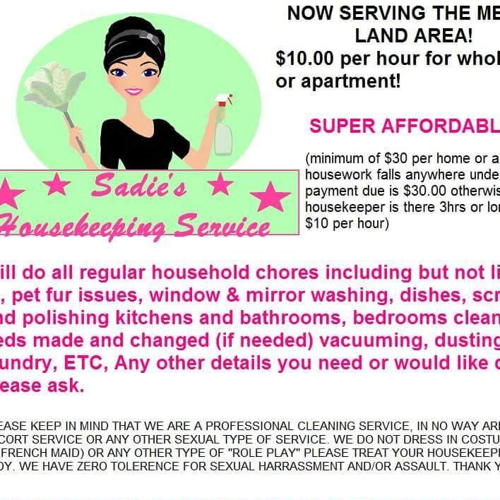 Sadie's housekeeping service