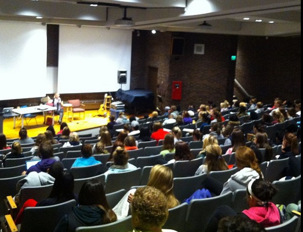My wife, writer Natalie Burg and I guest lecturing