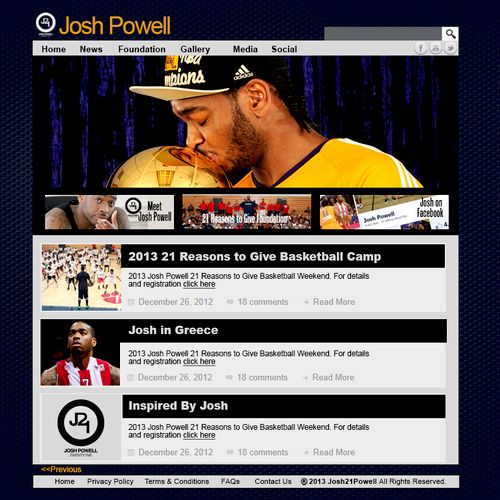 custom website 2X NBA Champion Josh Powell