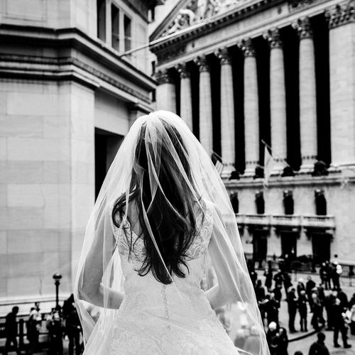 Bridal Portrait, Wall Street, NYC