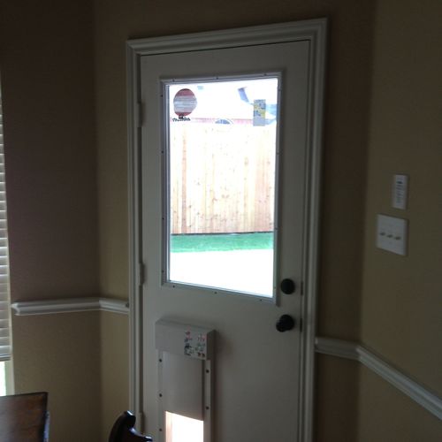 Door install with doggy door