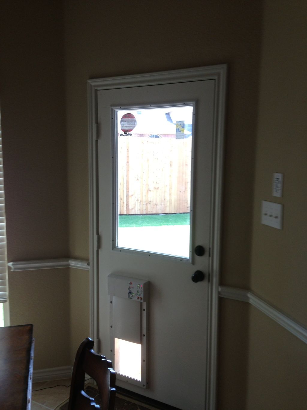Door install with doggy door