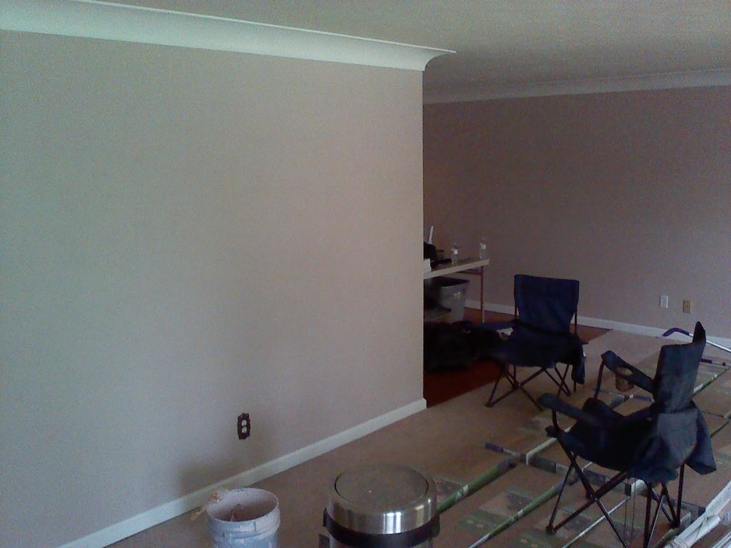 Walls were a bright canary yellow, was primed and 